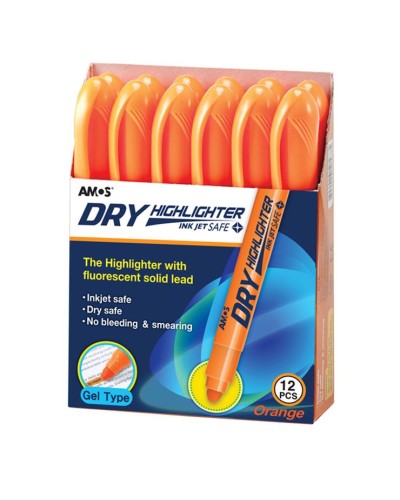 Маркер текстовий сухий флуорисцентний помаранчевий, ТМ Amos
