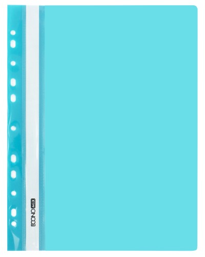 Папка-швидкозшивач А4 з прозорим верхом з перфорацією, бірюзова, ТМ Economix