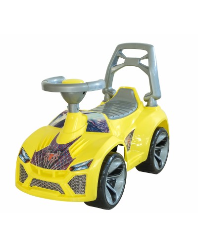 Машина для катання «Ламбо» 70х28х45 см лимонна з максимальним навантаженням до 30 кг, ТМ Оріон