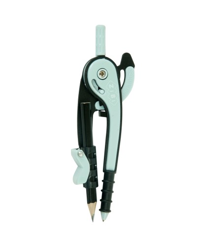 Циркуль пластиковий зі шкалою чорно-сірий в блістері, ZiBi