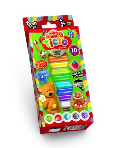 Набір тісто для ліплення «Master Do» на 10 кольорів по 40 г, у коробці 11х10х2 см, ТМ Данко Тойс