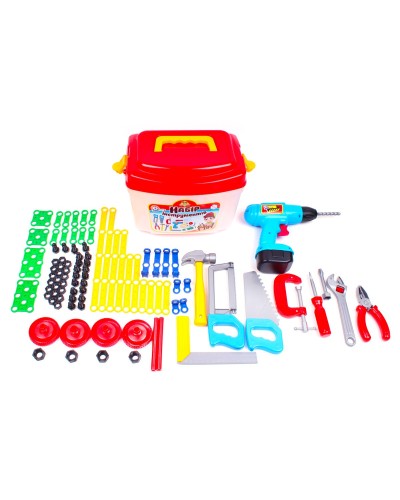 Набір інструментів: дриль, молоток, викрутка та інші аксесуари, у валізі 26х19х18 см, ТМ Технок