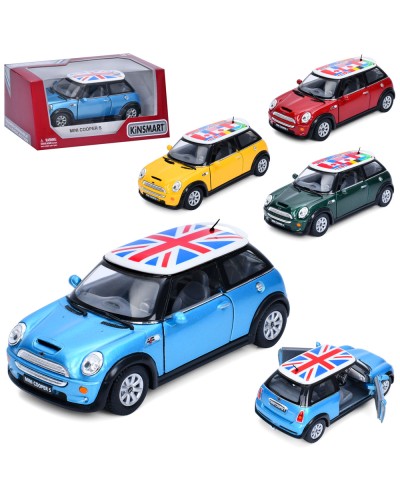 Машина «Mini Cooper S» 13 см 1:36 металева інерційна, у коробці 16х8х7,5 см, KINSMART