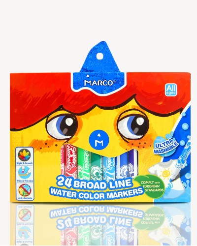 Фломастери «Super Washable Jumbo» на 24 кольори, ТМ Marco