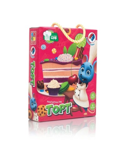 Гра настільна «Торт» з 6 оснвних полів та 41 магніта, у коробці 18х5х22,5 см, ТМ Vlady Toys