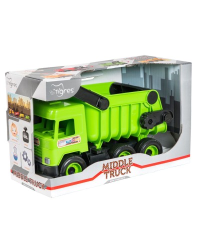 Самоскид «Middle truck» інерційний світло-зелений, у коробці 44х27х19 см, ТМ Тигрес