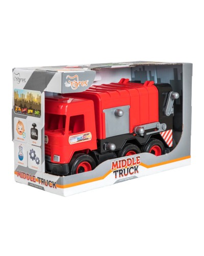 Сміттєвоз «Middle truck» червоний, у коробці 27х44х19 см, ТМ Тигрес