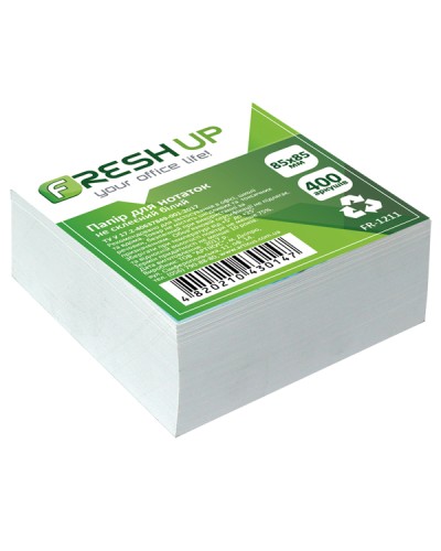 Блок паперу «Білий» не клеєний 85х85 мм 400 аркушів, ТМ Fresh Up