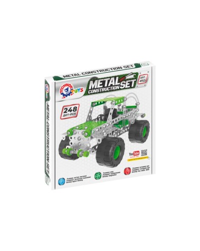 Конструктор металевий «Позашляховик» з 248 деталей, у коробці 19х19х3,5 см, ТМ Технок