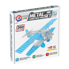 Конструктор металевий «Літак-біплан» з 260 деталей, у коробці 19х19х3,5 см, ТМ Технок