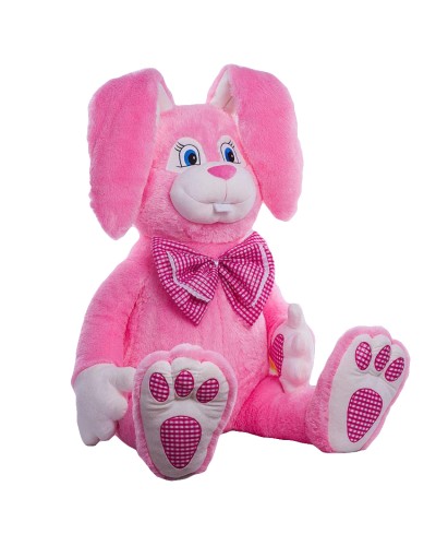 М`яка іграшка «Заєць Святковий 2/4» 143х68х76 см рожевий, ПП Копиця