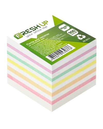 Блок паперу «Мікс» не клеєний 90х90 мм на 900 аркушів, ТМ Fresh Up
