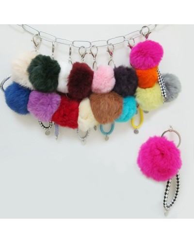 Брелок «Пухнастий помпон» 8 см натуральне хутро, в асортименті