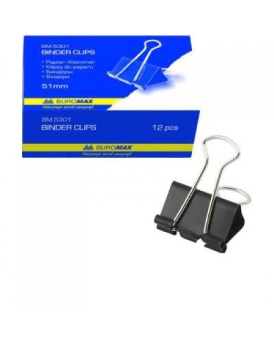 Біндери для паперу 51 мм, 12 шт., ТМ JOBMAX
