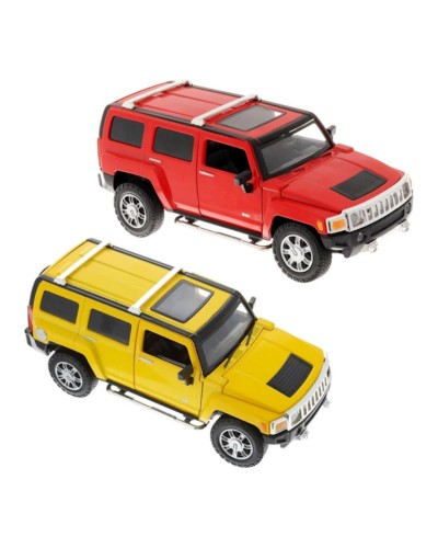 Машина «Hummer H3» 21 см 1:24 металева зі світлом та звуком, двері багажник та капот відчиняються на батарейці, у коробці 25х10х13 см, АВТОПРОМ