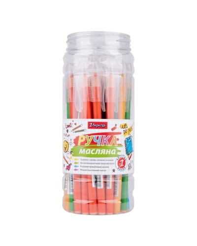 Ручка «Plaza Pine» кульково-масляна синя, ТМ 1 Вересня