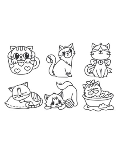 Набір трафаретів Sun Deco «Кошенята» пластикових з 6 одиниць, Amos
