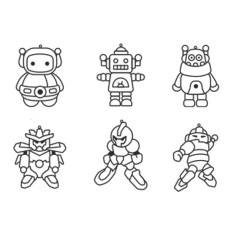 Набір трафаретів Sun Deco «Роботи» пластикових з 6 одиниць, Amos