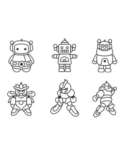 Набір трафаретів Sun Deco «Роботи» пластикових з 6 одиниць, Amos