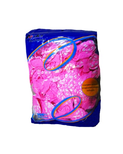 Кульки повітряні 30 см, рожеві, 100 шт. в уп. «Leader Baby footpri» 9/1S1C - 100