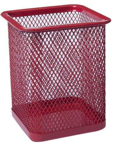 Підставка для ручок квадратна 80х80х95 мм металева, червона, ТМ Buromax