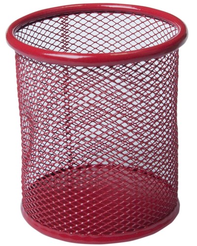 Підставка для ручок кругла 80х80х97 мм металева червона, ТМ Buromax