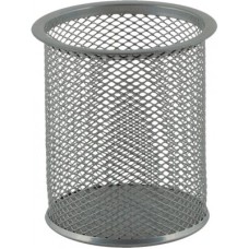 Підставка для ручок кругла 80х80х97 мм металева срібна, ТМ Buromax