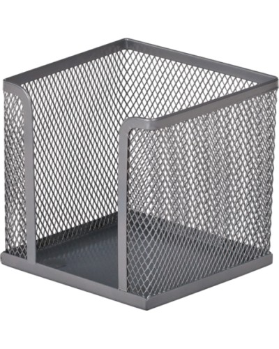 Бокс для паперу 100х100х100 мм, металевий, срібний, Buromax