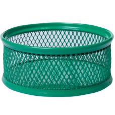 Підставка для скріпок «Сітка» 80х80х40 мм металева, зелена, ТМ Buromax