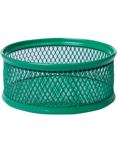 Підставка для скріпок «Сітка» 80х80х40 мм металева, зелена, ТМ Buromax