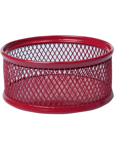 Підставка для скріпок «Сітка» 80х80х40мм, металева, червона, Buromax