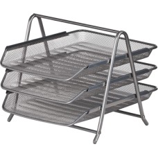 Лоток «3 в 1» горизонтальний металевий срібний 350х295х270 мм, ТМ Buromax