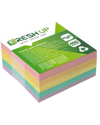 Блок паперу «Класика» клеєний 85х85 мм на 400 аркушів, ТМ Fresh Up