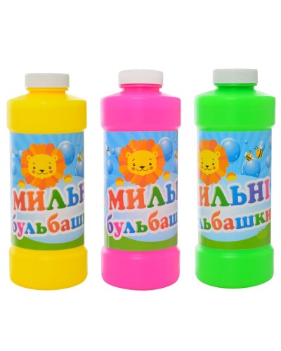 Запаска до мильних бульбашок 500 мл, з паличкою, в асортименті, 18х7х7 см