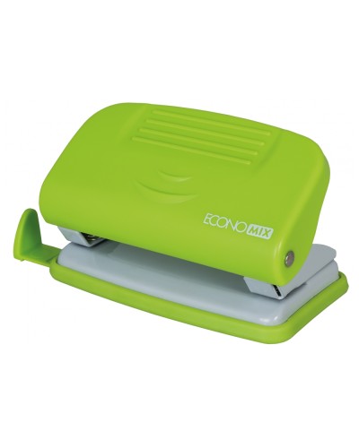 Діркопробивач, до 10 аркушів, з лінійкою, пластиковий корпус, салатовий, ТМ Economix