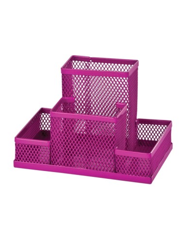 Органайзер настільний «Сітка» 150х100х100 мм металевий рожевий, ТМ ZiBi