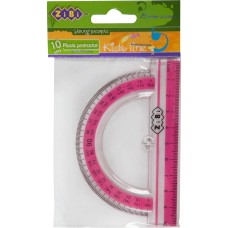 Транспортир 10 см 180° з рожевою смужкою, в блістері,ТМ ZiBi