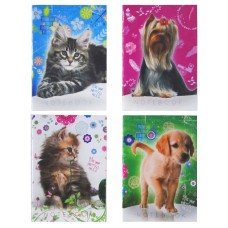 Нотатник А6 32 арк., на скобі, клітинка, офсет, серія «Собаки + Коти» ТМ Рюкзачок