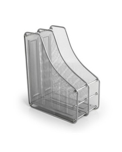 Лоток вертикальний «Сітка» металевий на 2 відділення сріблястий, ТМ J.Otten