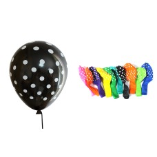 Кульки повітряні 12 см в горошок, в асортименті, 100 шт в упаковці