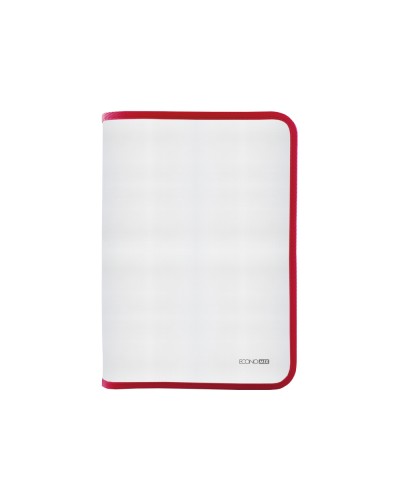 Папка-пенал на блискавці А4 прозора фактурою «тканина», червона, ТМ Economix