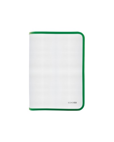 Папка-пенал на блискавці А4 прозора з фактурою «тканина», зелена, ТМ Economix