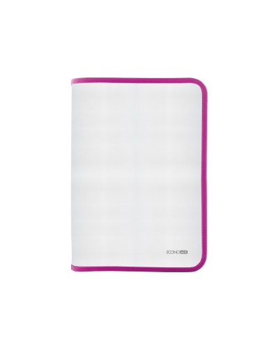 Папка - пенал на блискавці, А4, прозора, фактура «тканина», рожева, ТМ Economix