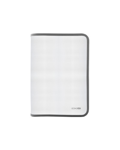 Папка-пенал на блискавці А4 прозора з фактурою «тканина», сіра, ТМ Economix