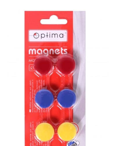 Набір магнітів з 8 шт діаметром 20 мм, ТМ Optima