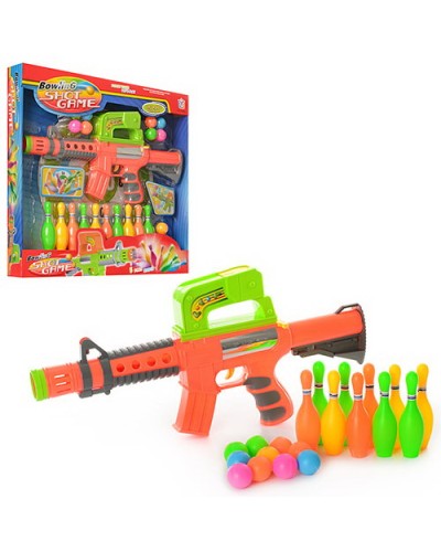 Іграшковий автомат 41 см з 10 кульками та 10 кеглями, у коробці 45,5х42х6 см