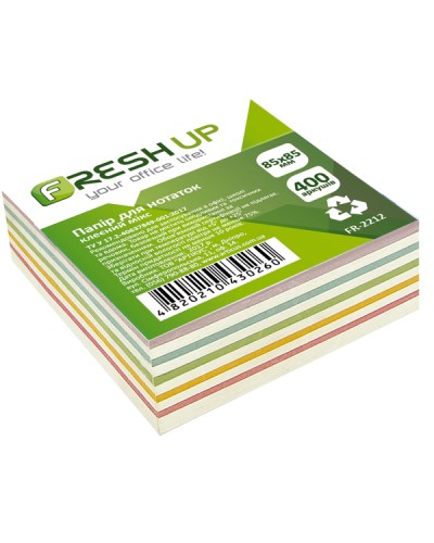 Блок паперу «Мікс» клеєний 85х85 мм 400 аркушів, ТМ Fresh Up