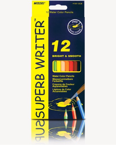 Олівці «Super Writer» акварельні на 12 кольорів, ТМ Marco