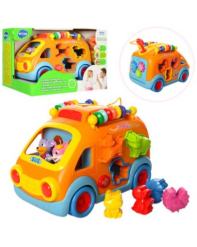 Сортер «Веселий автобус» 26 см музичний зі світлом, на батарейці, у коробці 28х19х18 см