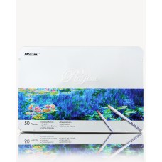 Олівці «Reffine» на 50 кольорів шестигранні, у металевій упаковці, ТМ Marco